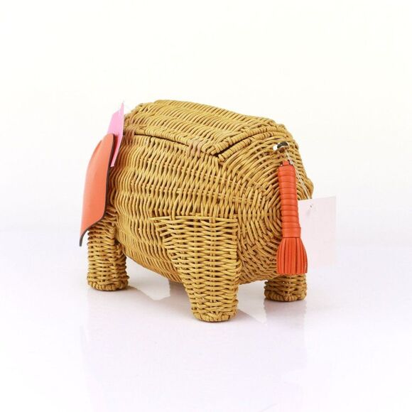 NEW Kate Spade Wicker Elephant Crossbody Bag Orange - Picture 6 of 10